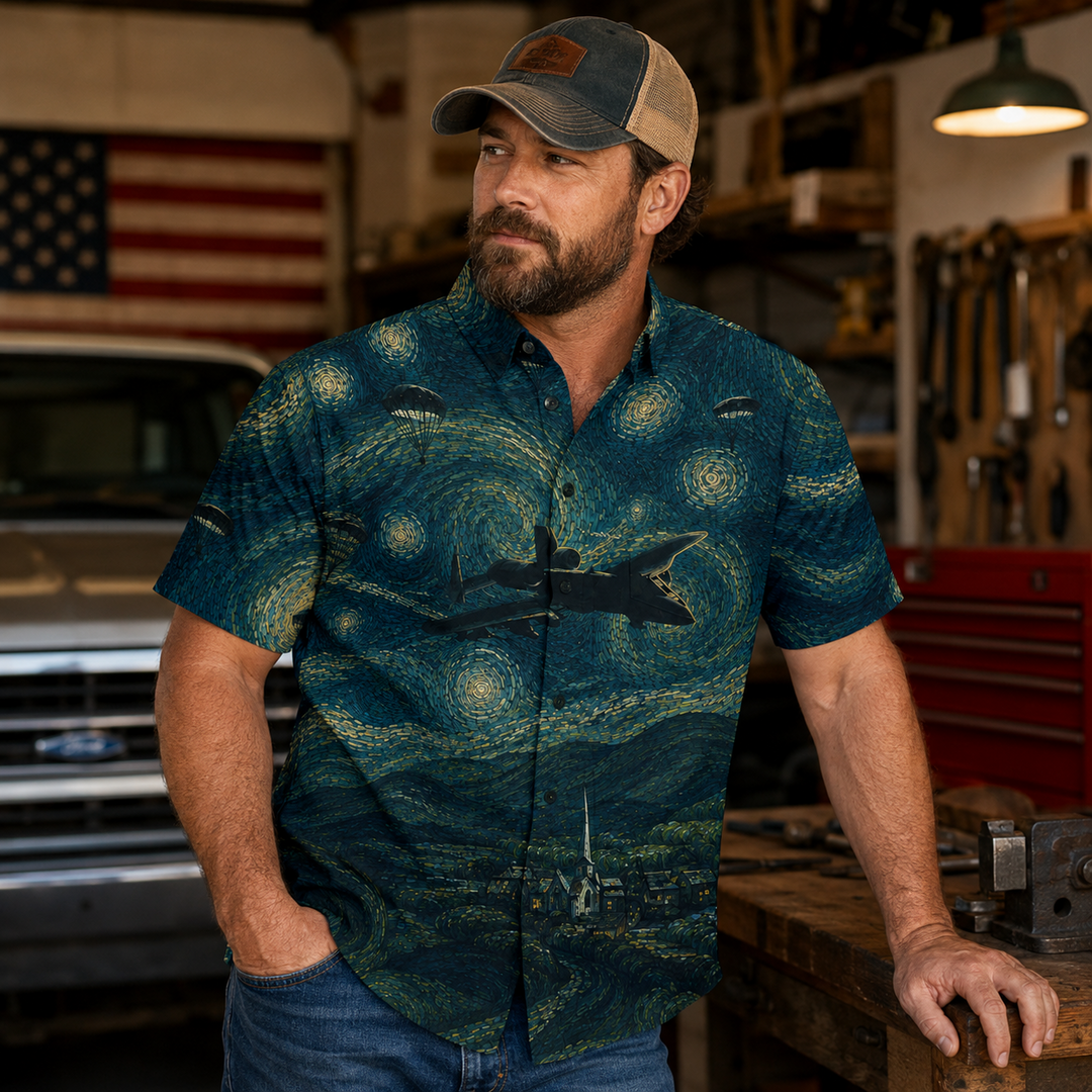 Midnight Paratrooper Button Down Shirt