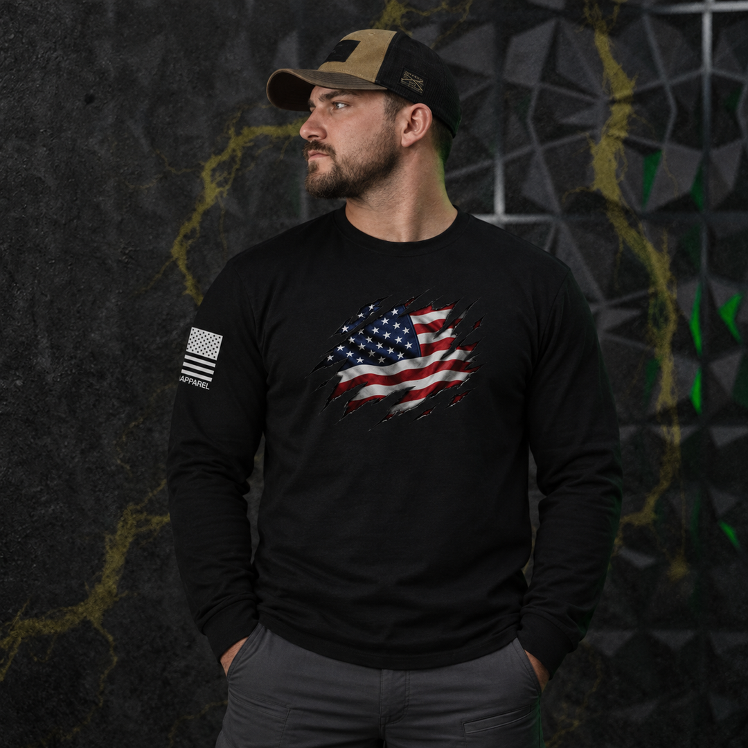 Old Glory Ripped Long Sleeve