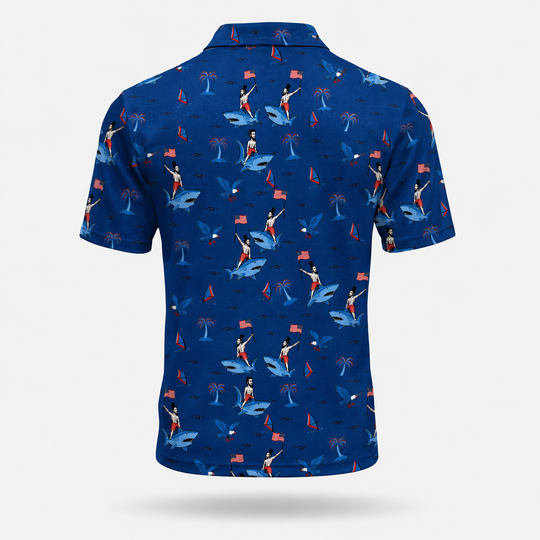 Old Glory Shark Rider Polo