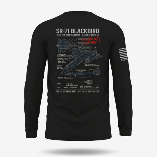 SR-71 Blackbird Schematic Long Sleeve