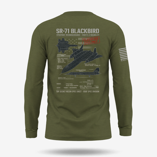 SR-71 Blackbird Schematic Long Sleeve