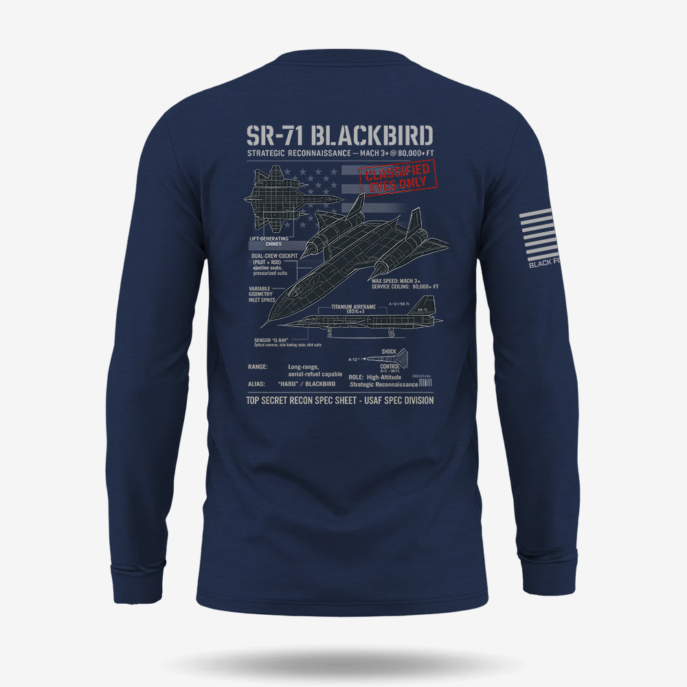 SR-71 Blackbird Schematic Long Sleeve