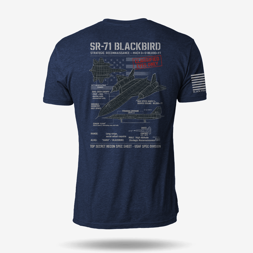SR-71 Blackbird Schematic T Shirt