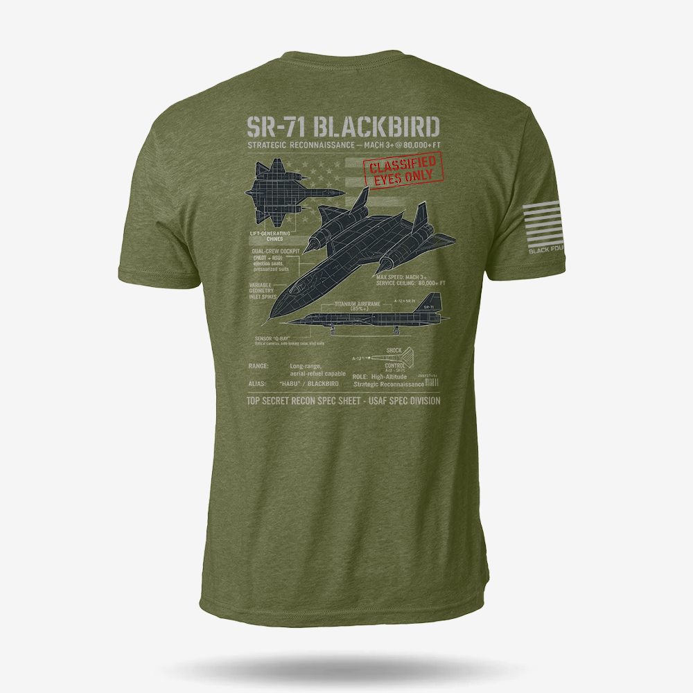 SR-71 Blackbird Schematic T Shirt