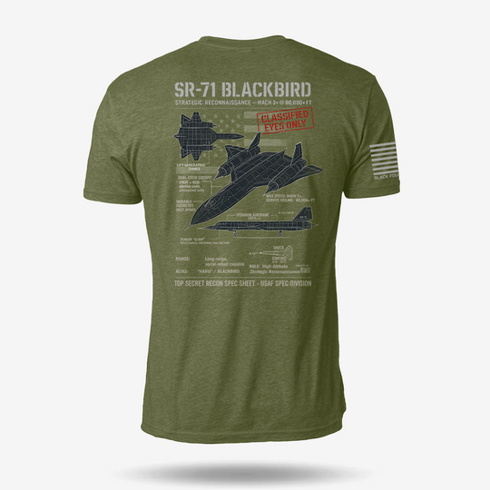 SR-71 Blackbird Schematic T Shirt