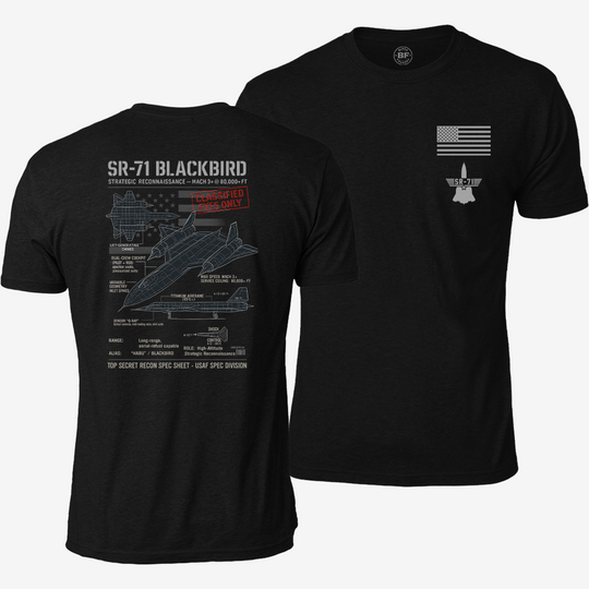 SR-71 Blackbird Schematic T Shirt