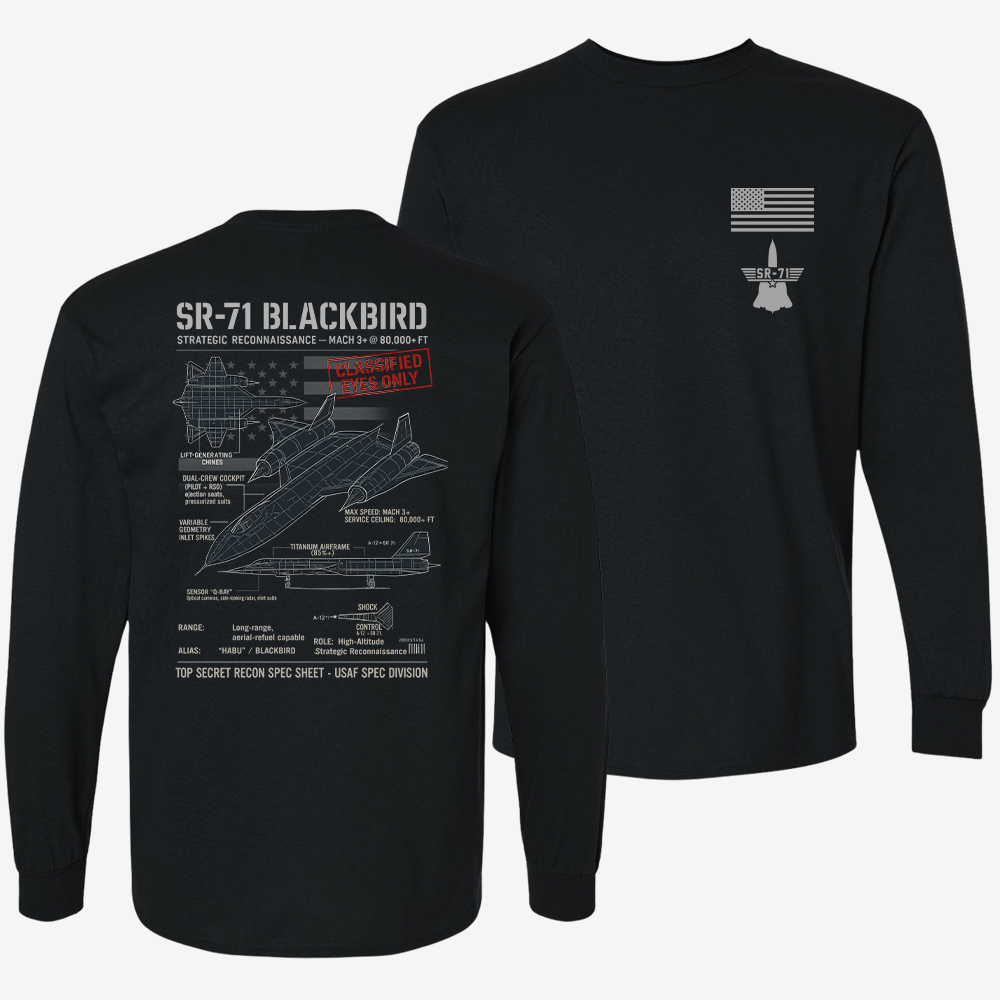 SR-71 Blackbird Schematic Long Sleeve