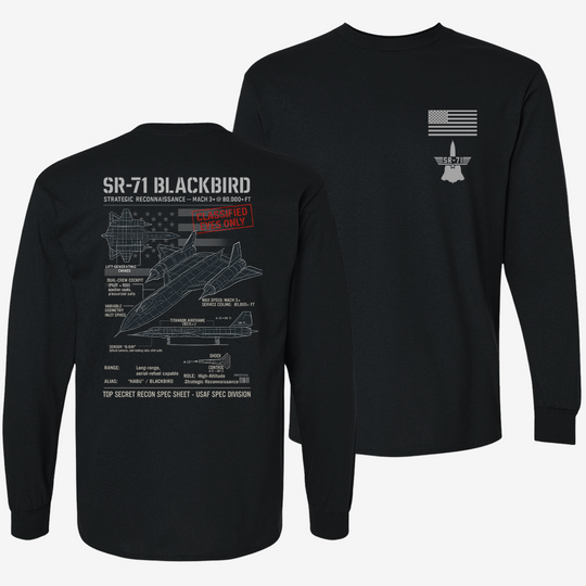 SR-71 Blackbird Schematic Long Sleeve