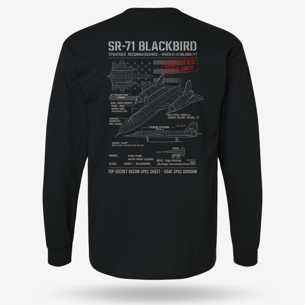 SR-71 Blackbird Schematic Long Sleeve