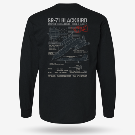 SR-71 Blackbird Schematic Long Sleeve