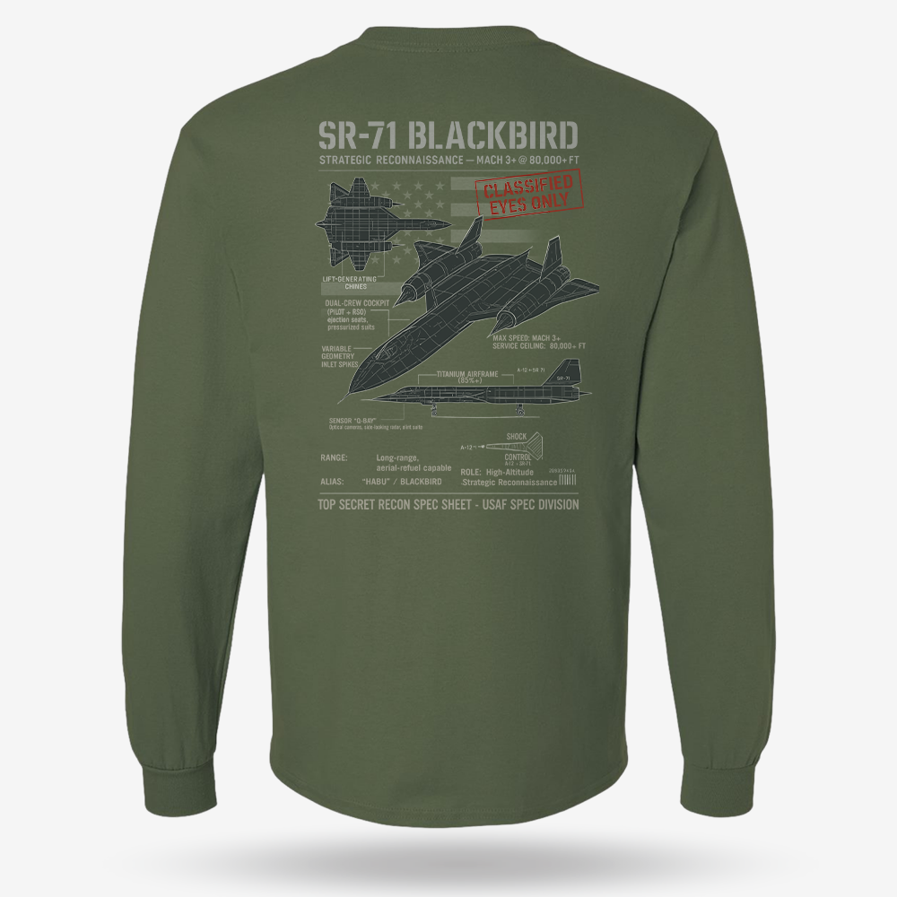 SR-71 Blackbird Schematic Long Sleeve