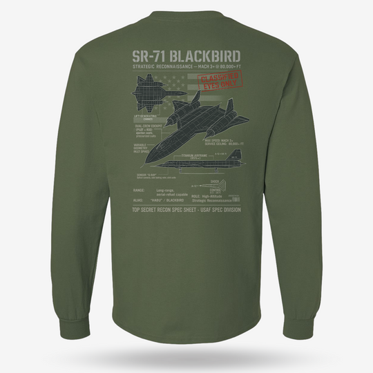 SR-71 Blackbird Schematic Long Sleeve