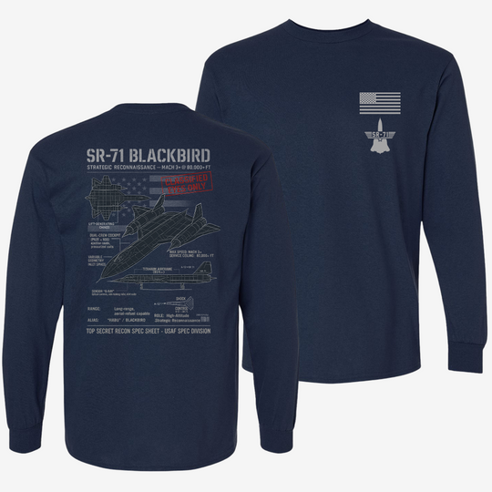SR-71 Blackbird Schematic Long Sleeve