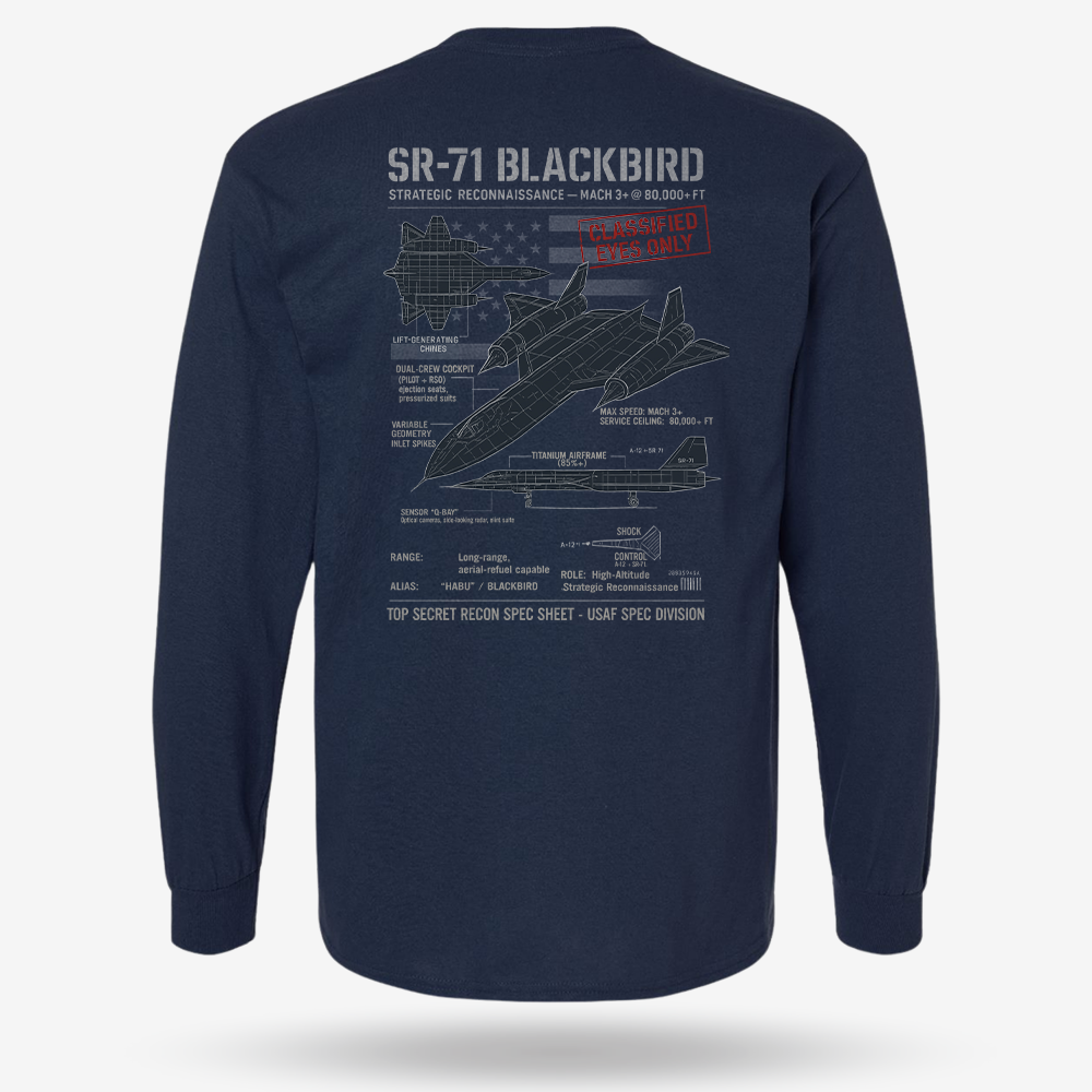 SR-71 Blackbird Schematic Long Sleeve