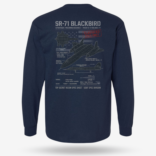 SR-71 Blackbird Schematic Long Sleeve