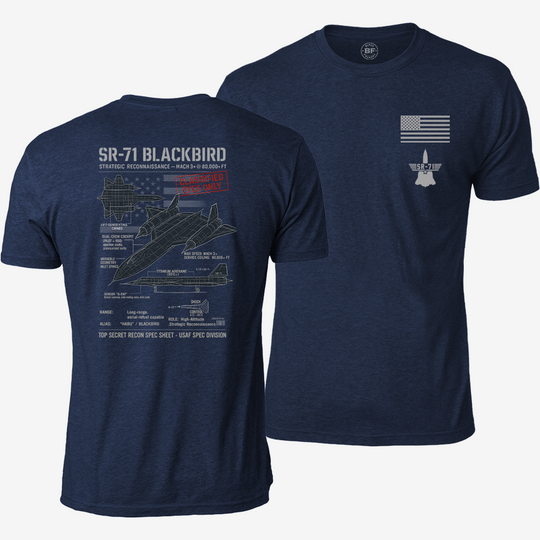 SR-71 Blackbird Schematic T Shirt