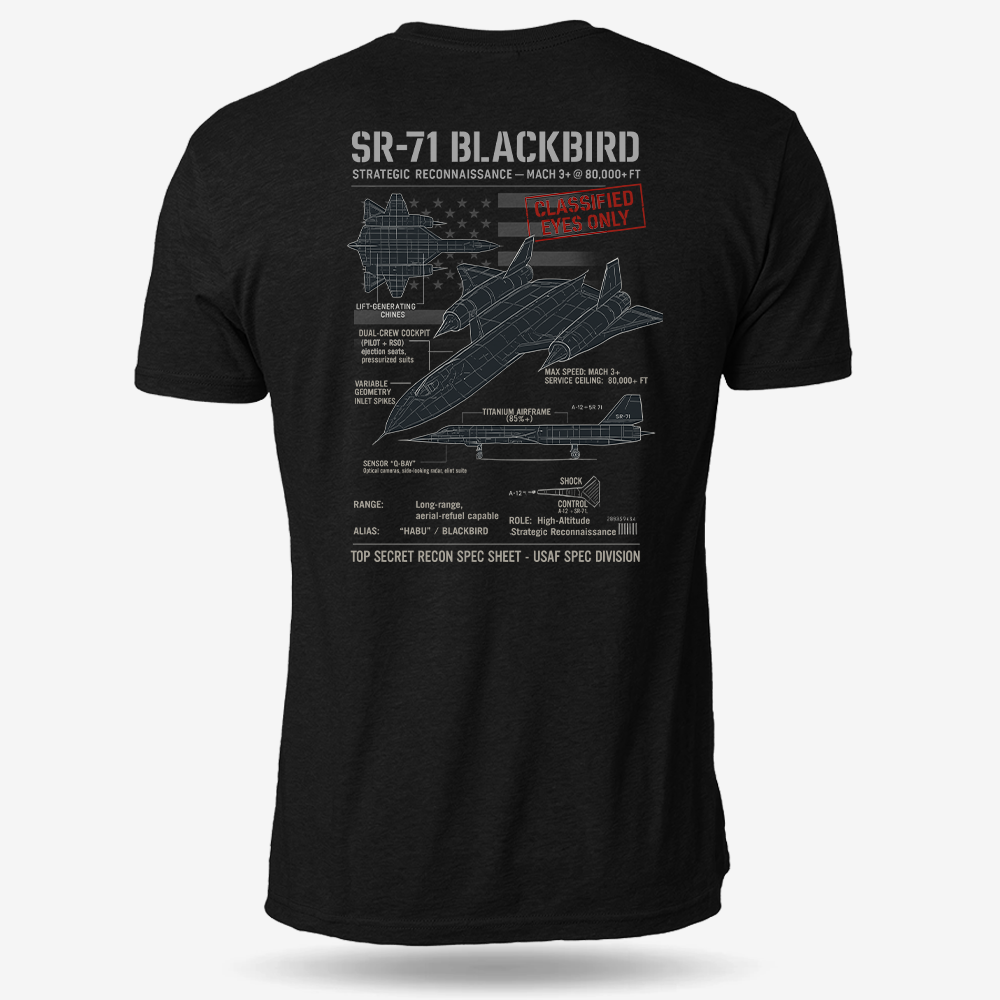 SR-71 Blackbird Schematic T Shirt
