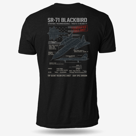 SR-71 Blackbird Schematic T Shirt