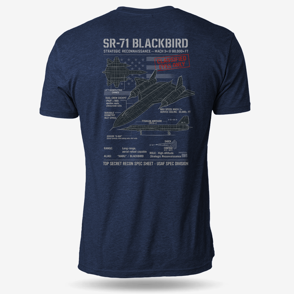 SR-71 Blackbird Schematic T Shirt