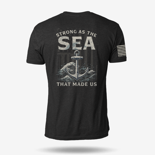Strong As The Sea – Navy Heritage T Shirt