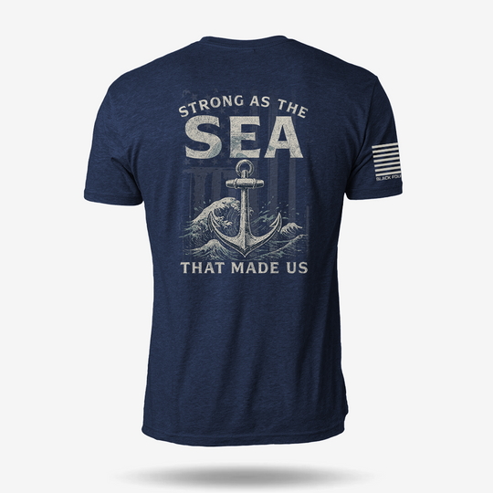 Strong As The Sea – Navy Heritage T Shirt
