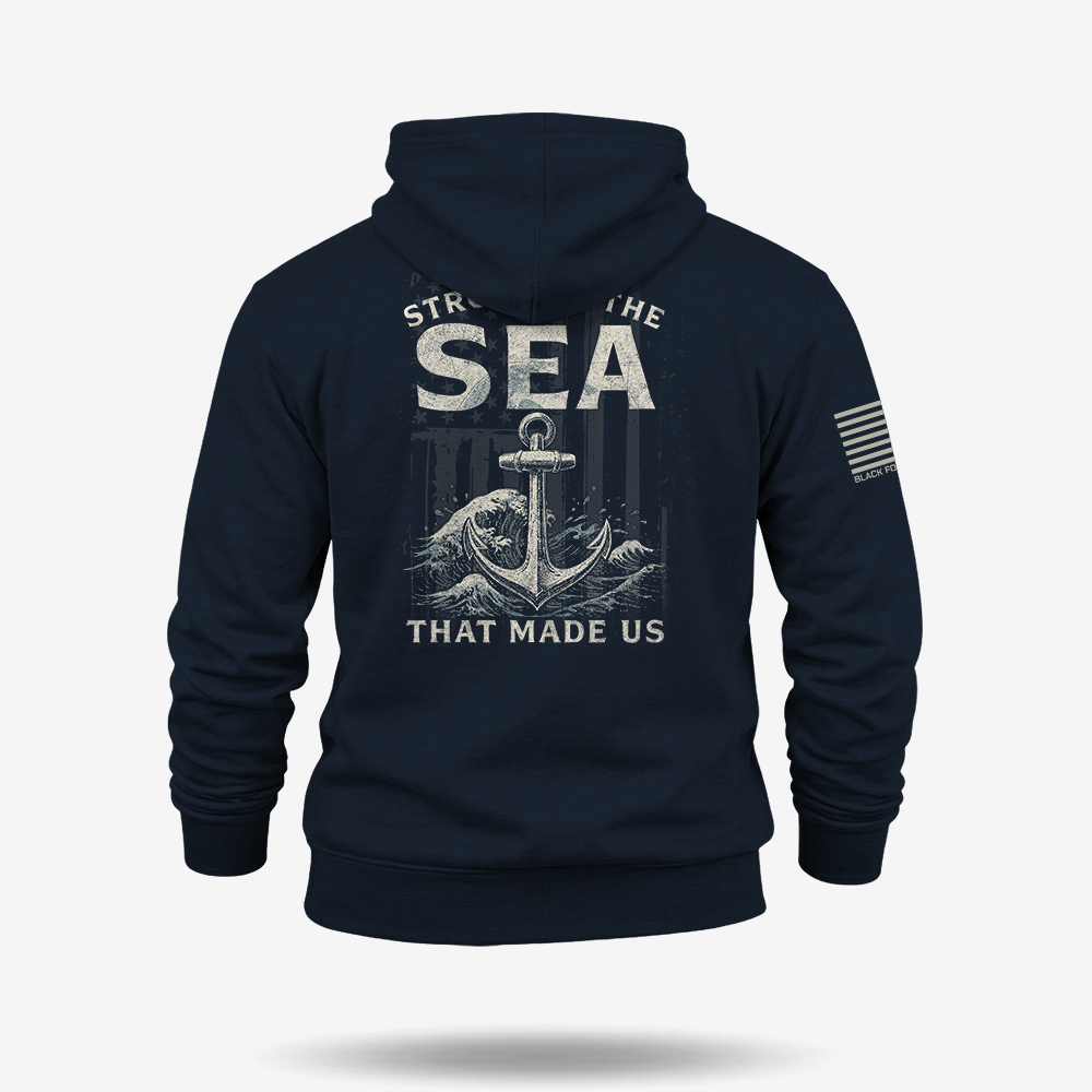 Strong As The Sea – Navy Heritage Hoodie