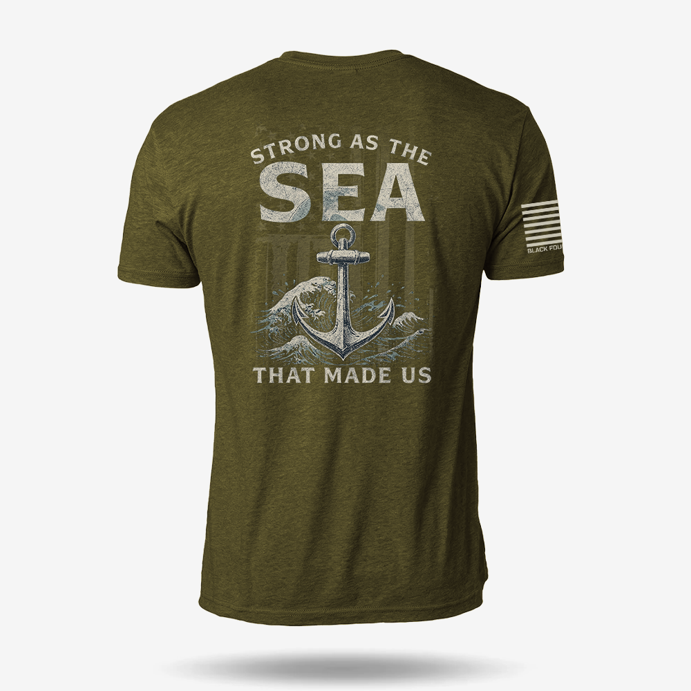 Strong As The Sea – Navy Heritage T Shirt