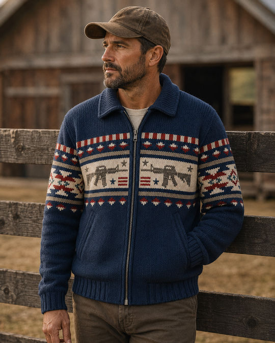The Silver Sentinel Knitted Jacket