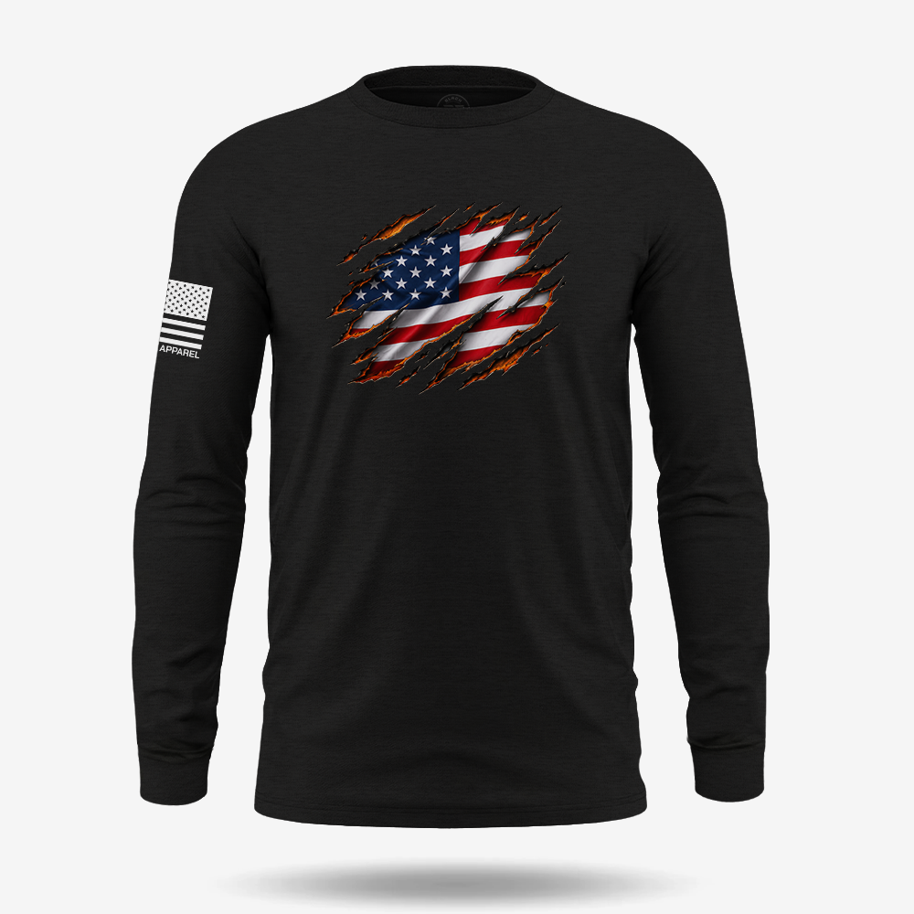Torn Glory Halloween Flag Long Sleeve