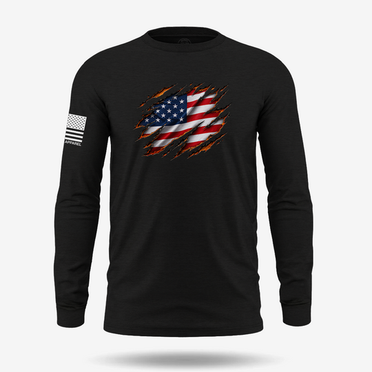 Torn Glory Halloween Flag Long Sleeve
