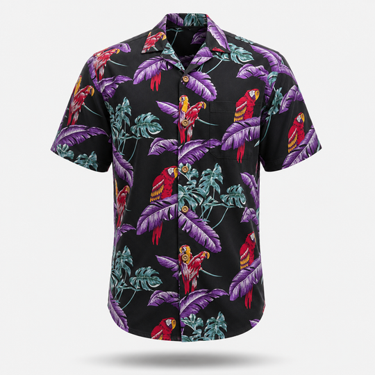 Tropical Macaw Nights Hawaiian Shirt
