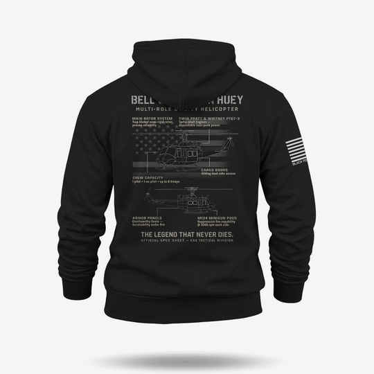 BELL UH-1N TWIN HUEY Schematic Hoodie