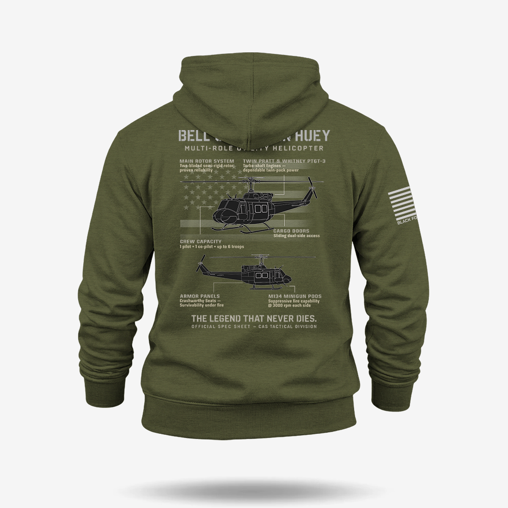 BELL UH-1N TWIN HUEY Schematic Hoodie