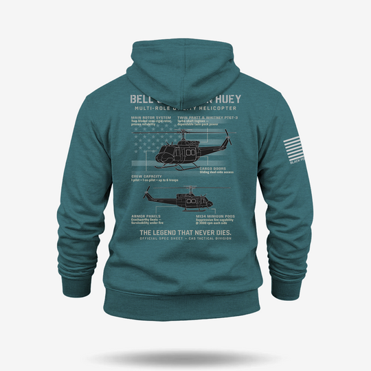 BELL UH-1N TWIN HUEY Schematic Hoodie