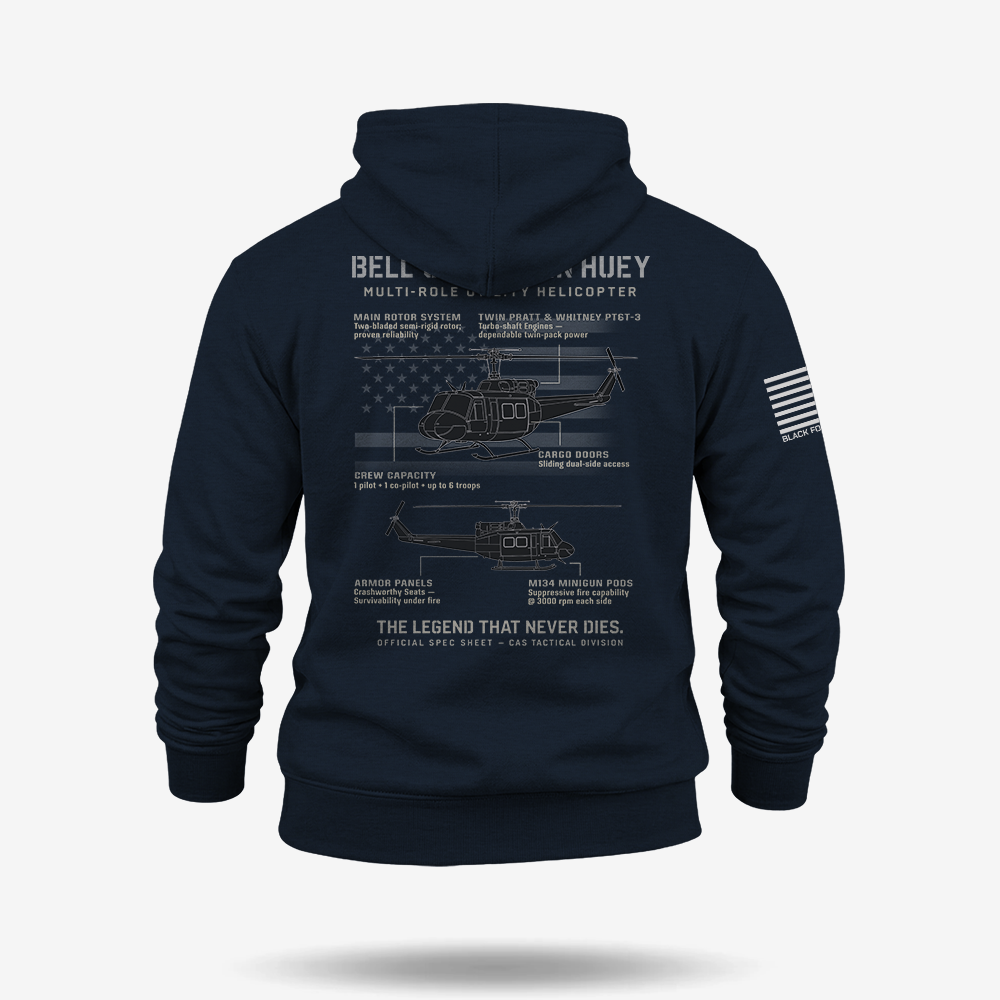 BELL UH-1N TWIN HUEY Schematic Hoodie