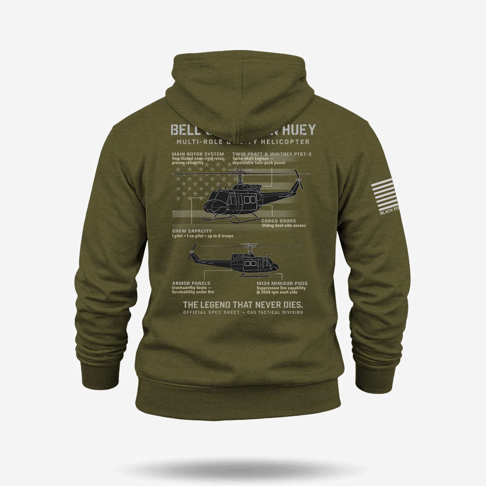 BELL UH-1N TWIN HUEY Schematic Hoodie