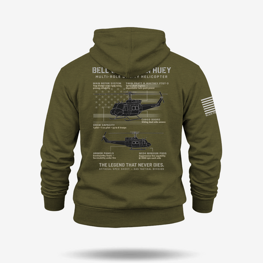 BELL UH-1N TWIN HUEY Schematic Hoodie