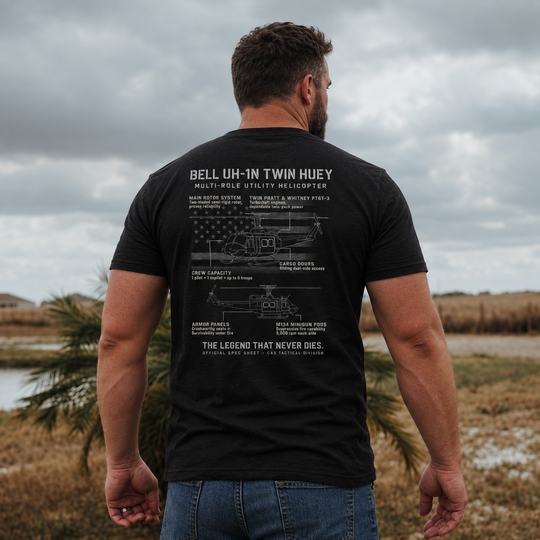 BELL UH-1N TWIN HUEY Schematic T Shirt