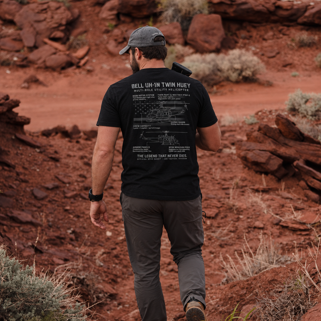BELL UH-1N TWIN HUEY Schematic T Shirt