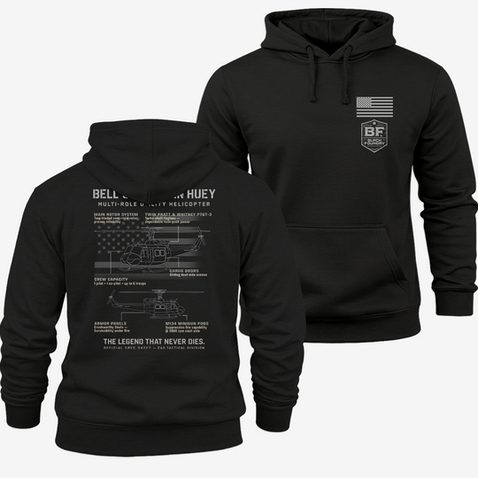 BELL UH-1N TWIN HUEY Schematic Hoodie