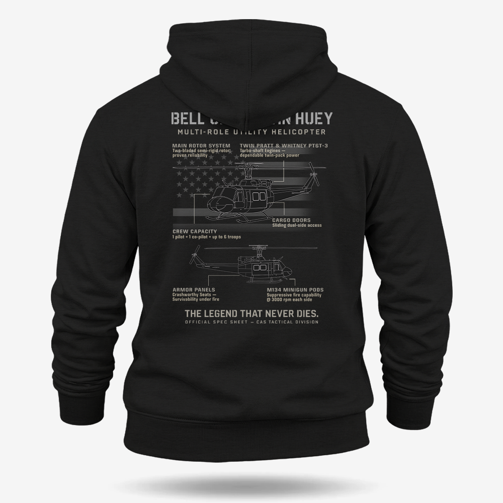 BELL UH-1N TWIN HUEY Schematic Hoodie