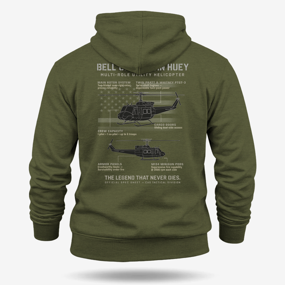 BELL UH-1N TWIN HUEY Schematic Hoodie