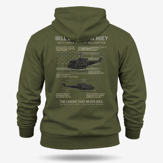 BELL UH-1N TWIN HUEY Schematic Hoodie