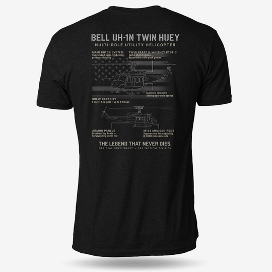 BELL UH-1N TWIN HUEY Schematic T Shirt