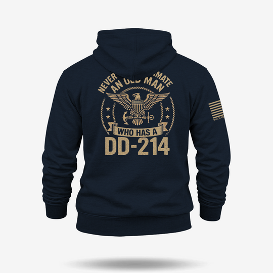 Never Underestimate An Old Man Us Navy Veteran Hoodie