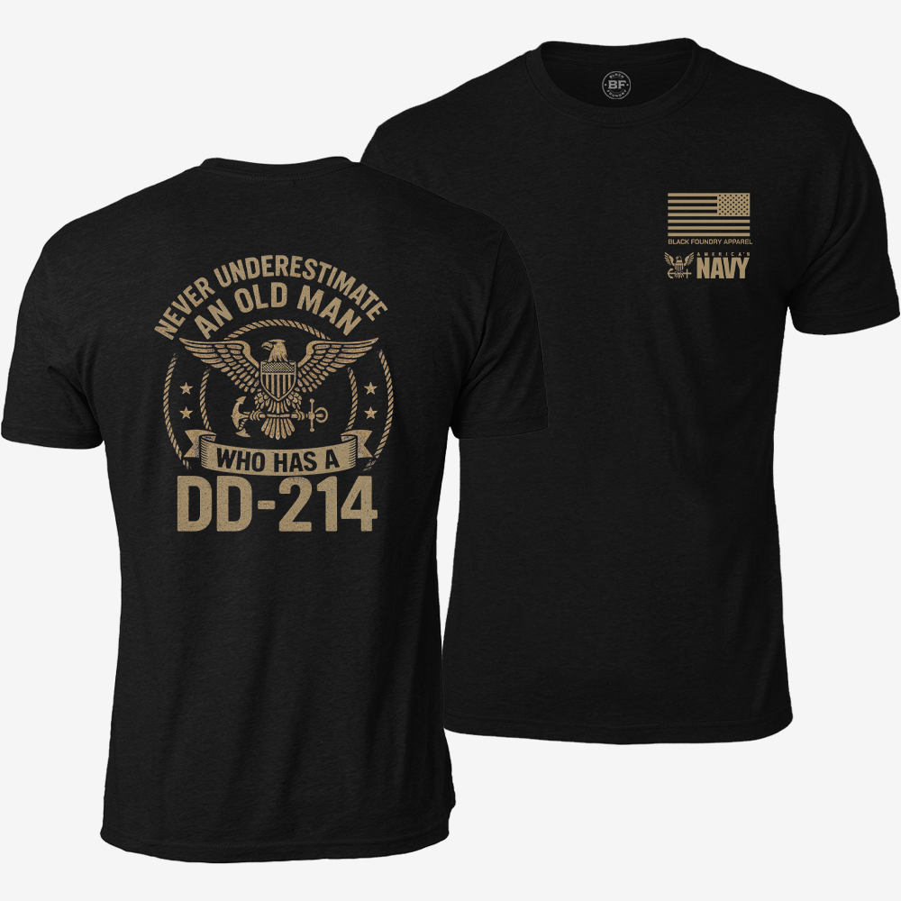 Never Underestimate An Old Man Us Navy Veteran T Shirt