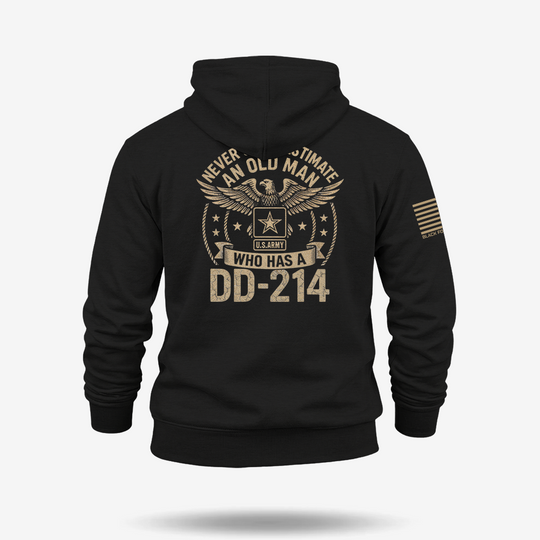 Never Underestimate An Old Man Us Army Veteran Hoodie