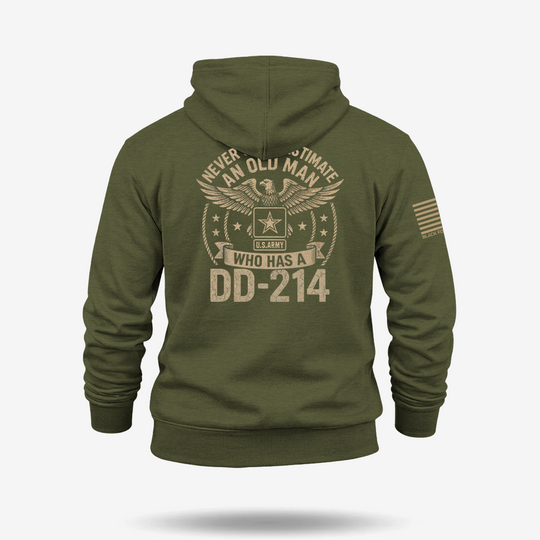 Never Underestimate An Old Man Us Army Veteran Hoodie