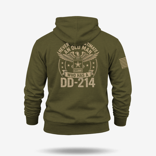 Never Underestimate An Old Man Us Army Veteran Hoodie
