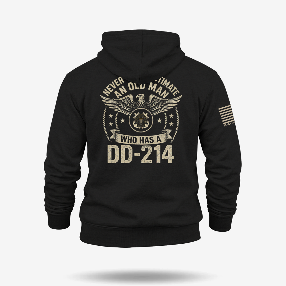 Never Underestimate An Old Man Us Coast Guard Veteran  Hoodie